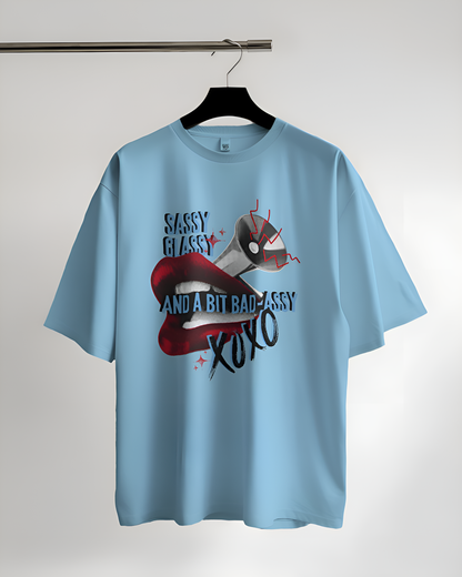 Buy unique Oversized T-Shirt from Murky's law | Bad Assy - Baby Blue / XS