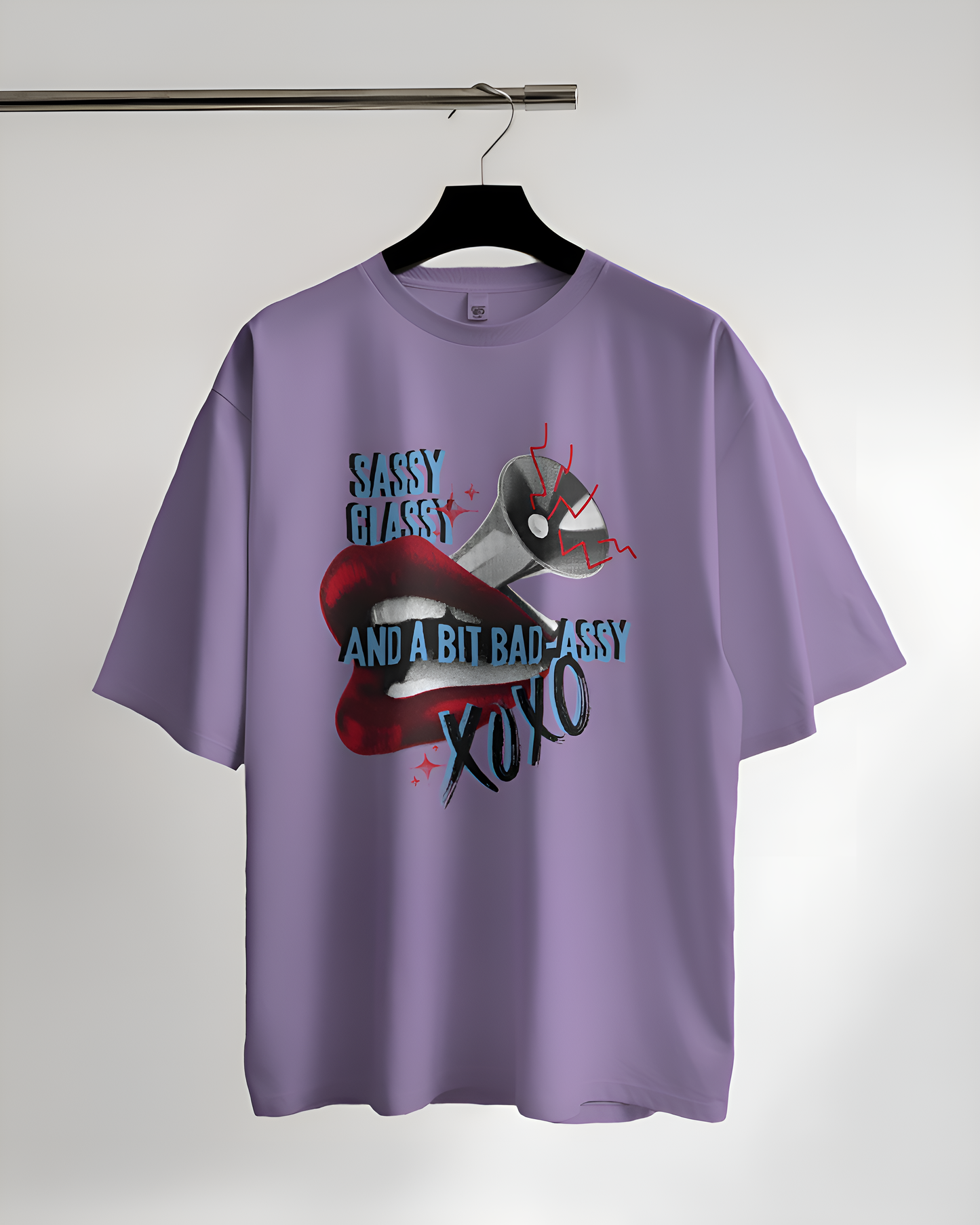 Edgy Graphic T-Shirt | Bad Assy - Lavender / XS