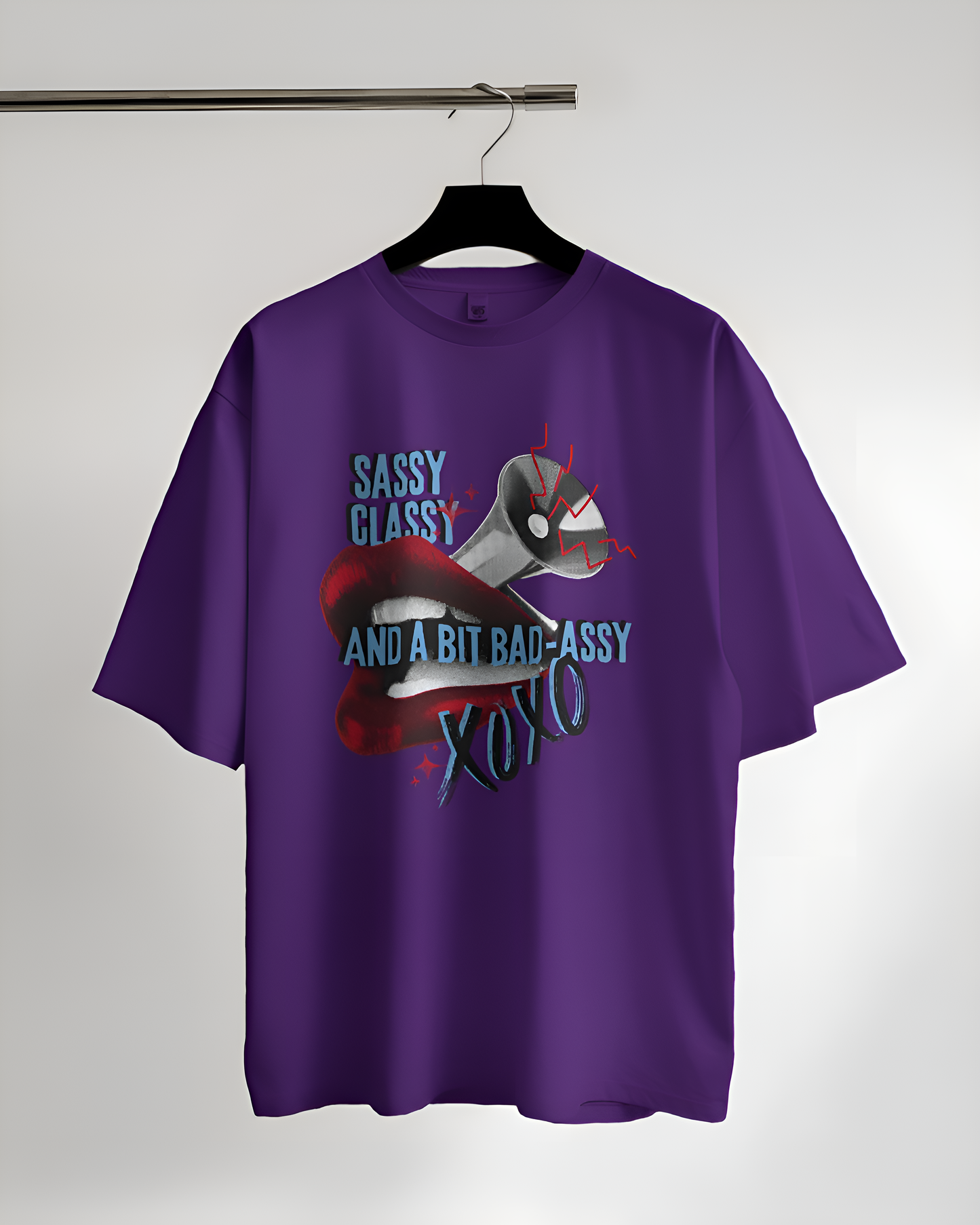Murky's law Oversized T-Shirt for womwen in Purple Color |Bad Assy - Purple / XS